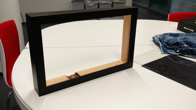 Empty black picture frame