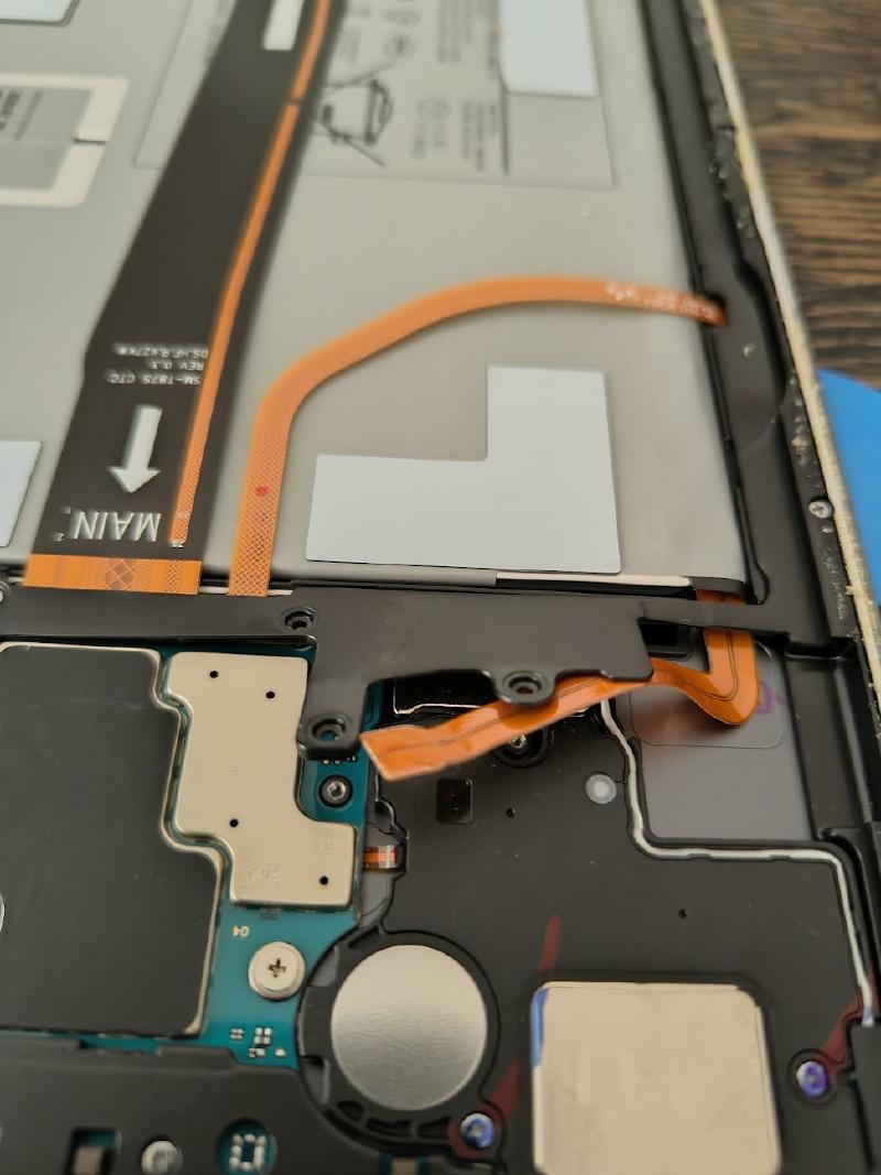 Battery ribbon cable disconnected