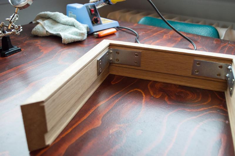 Wooden frame the LED panel will fit into