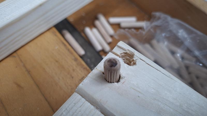 Blowout on a dowel hole